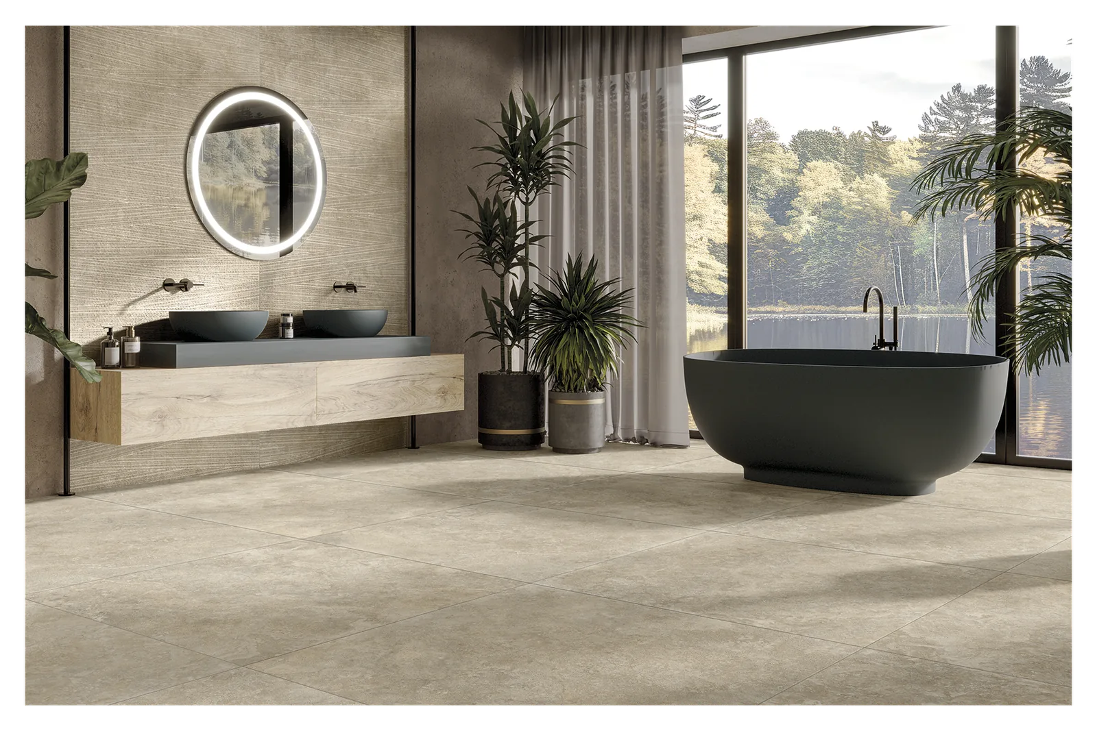 Pavimento Mariner Theory 60x120 in ambiente bagno moderno