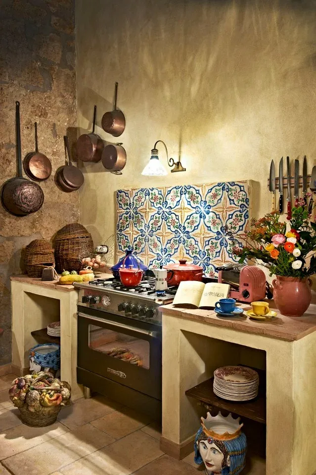 Cucina In Muratura in stile siciliano