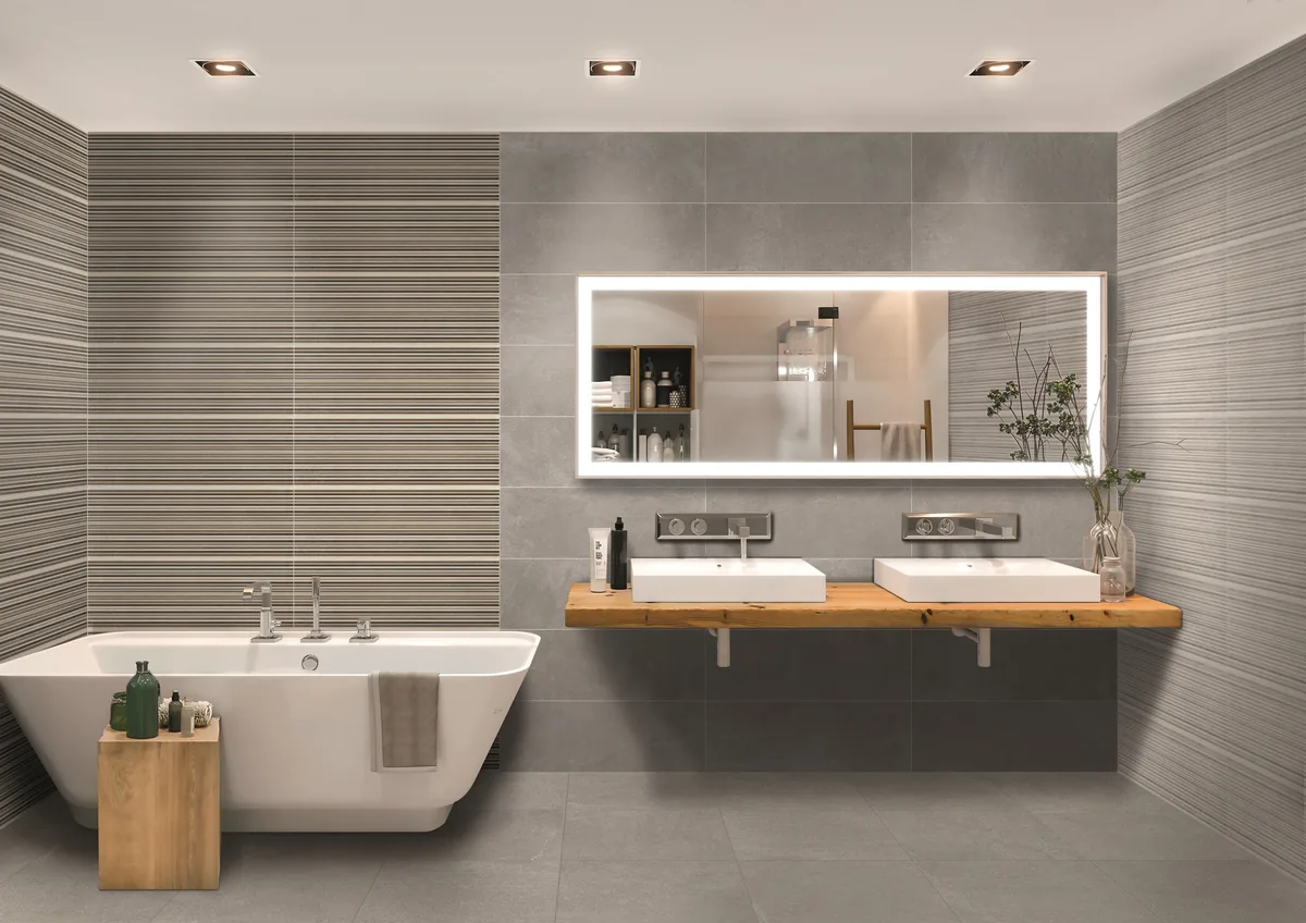 Decoro Linear Mix Up della serie Eternity, rivestimento effetto pietra a motivo lineare