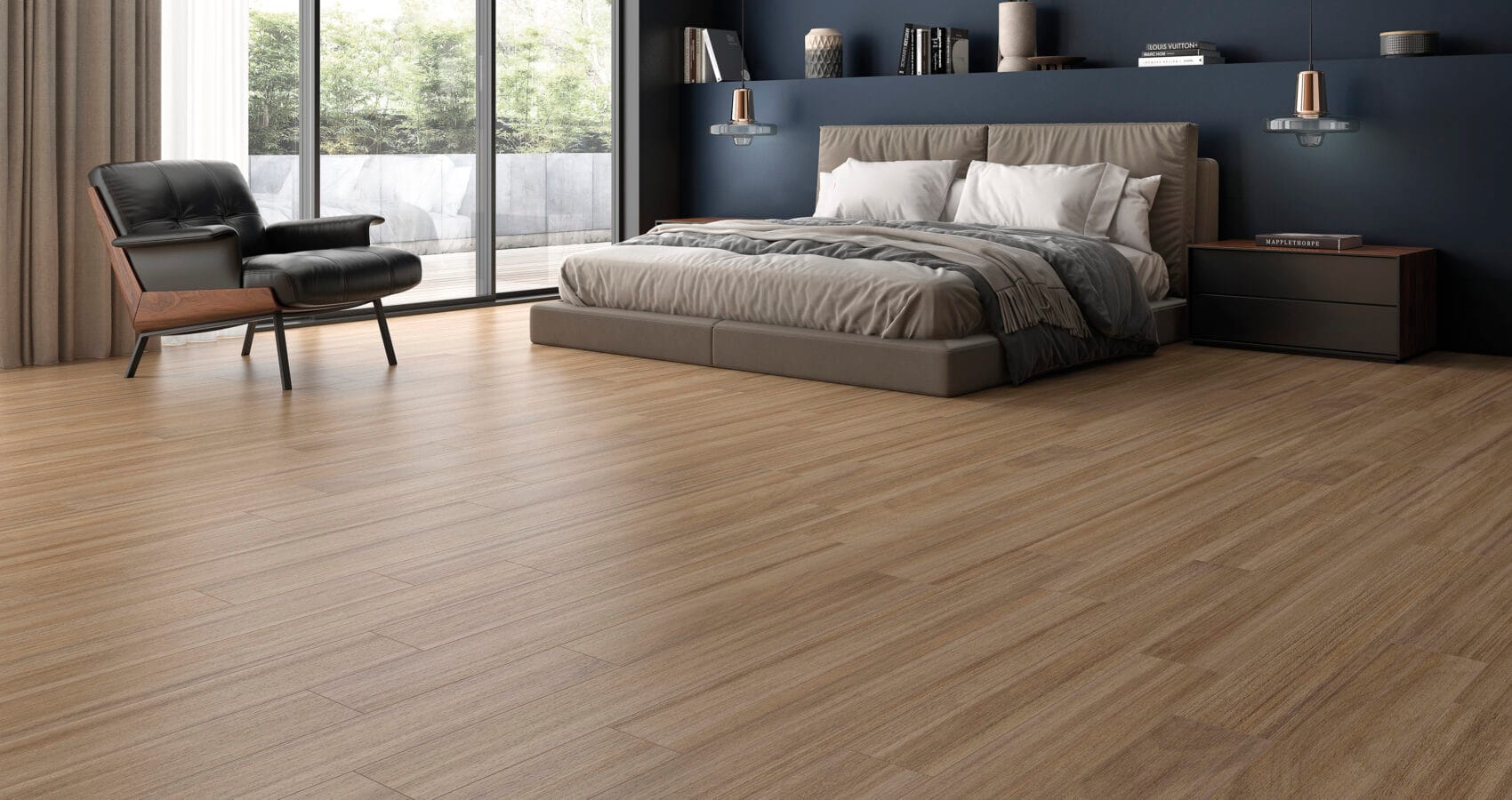camera da letto con pavimento Bestile Tipuana Acacia
