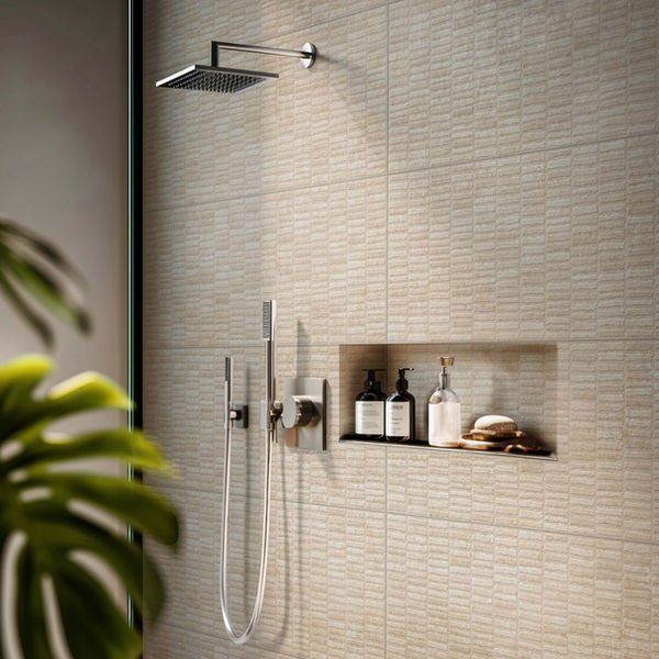 Dettaglio superficie e texture del rivestimento bagno Indira di Idea Ceramica