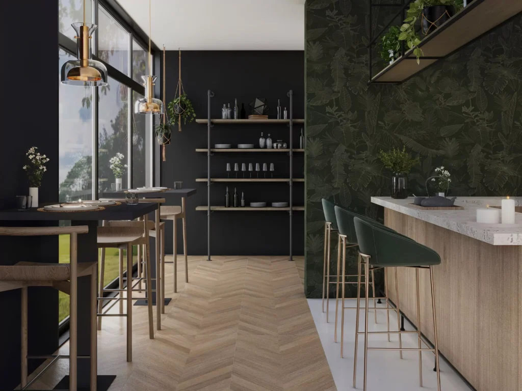 New Tiles Dinamarca Abedul pavimento effetto legno soggiorno moderno