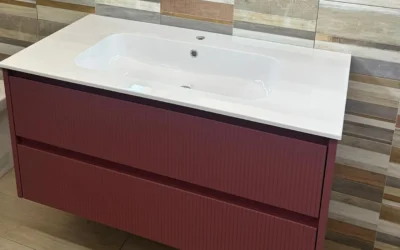 Mobile bagno colorato Vica nei toni rosso corallo e bronzo in pronta consegna a Palermo